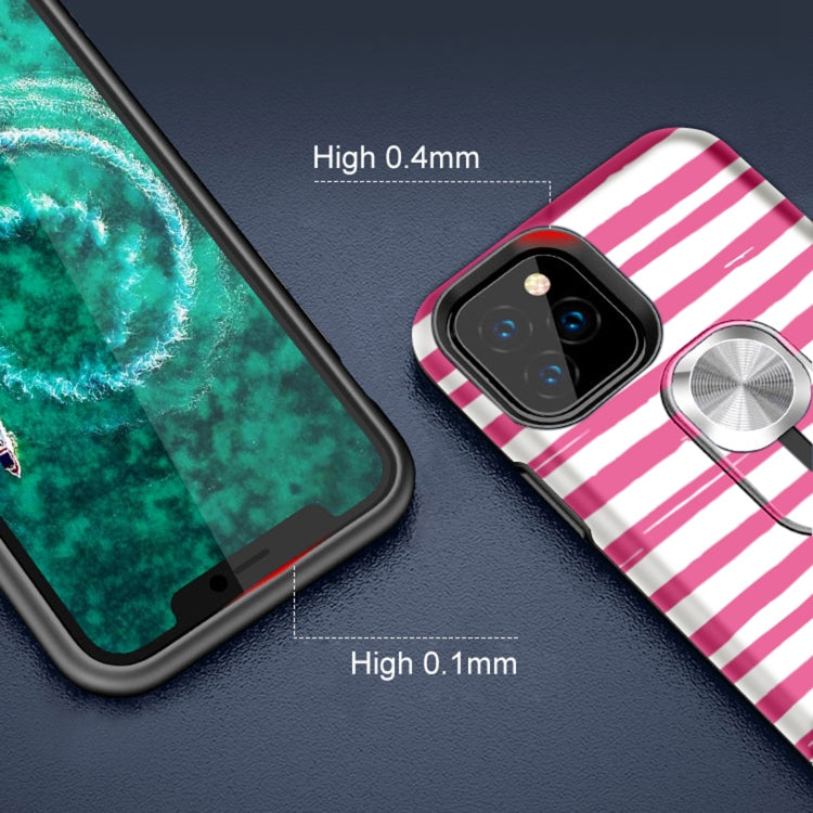 For iPhone 11 Pro Redden Series UV light Color Changing Protective Case with Ring Bracket