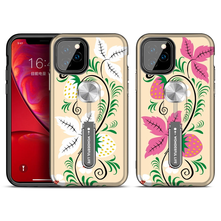 For iPhone 11 Pro Redden Series UV light Color Changing Protective Case with Ring Bracket