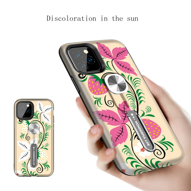 For iPhone 11 Pro Redden Series UV light Color Changing Protective Case with Ring Bracket