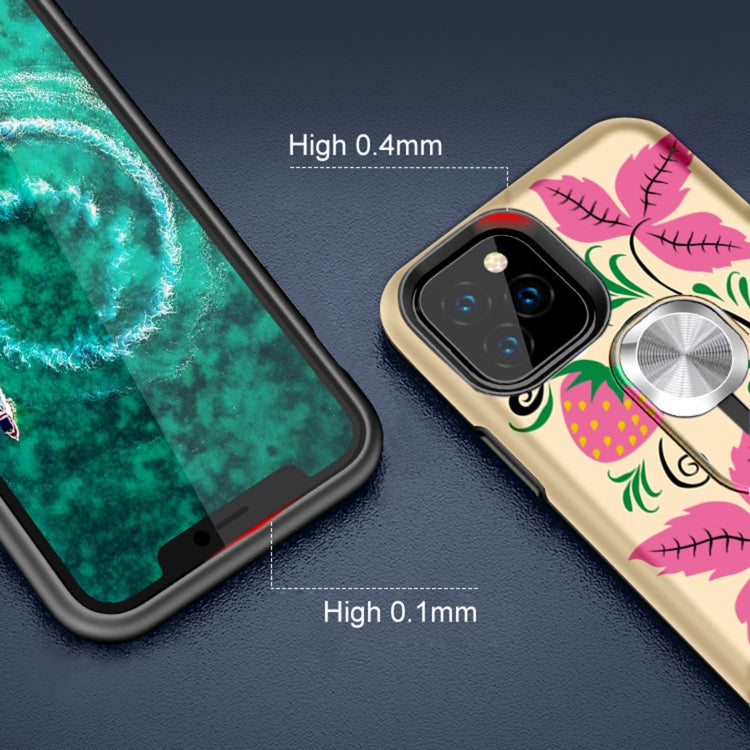 For iPhone 11 Pro Redden Series UV light Color Changing Protective Case with Ring Bracket