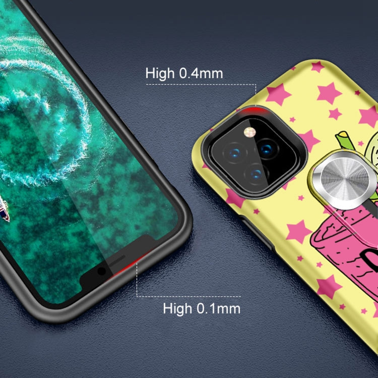 For iPhone 11 Pro Redden Series UV light Color Changing Protective Case with Ring Bracket