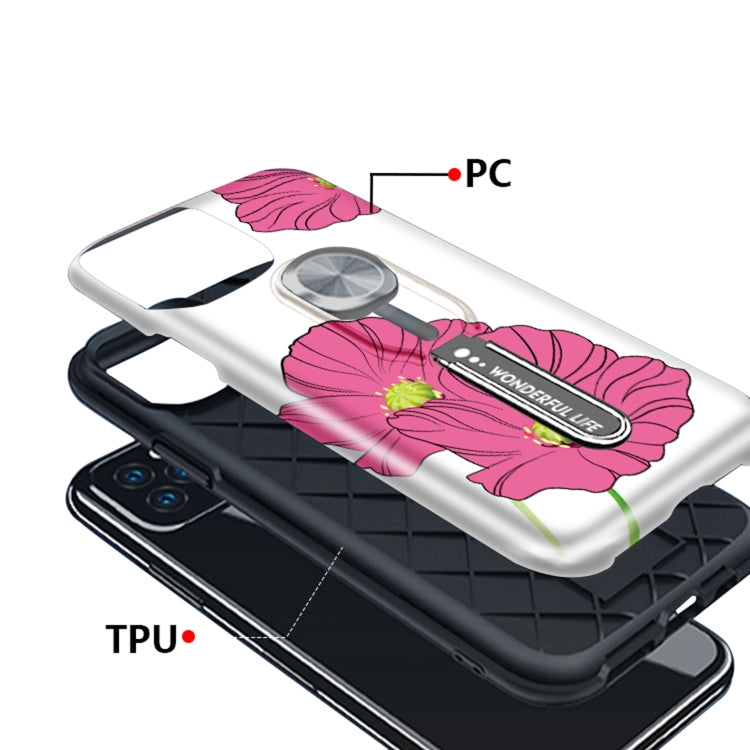 For iPhone 11 Redden Series UV light Color Changing Protective Case with Ring Bracket