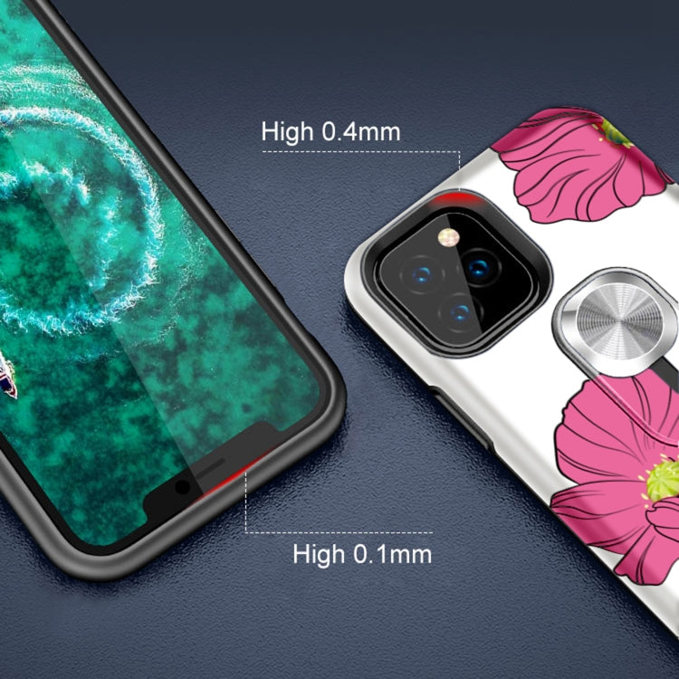 For iPhone 11 Redden Series UV light Color Changing Protective Case with Ring Bracket