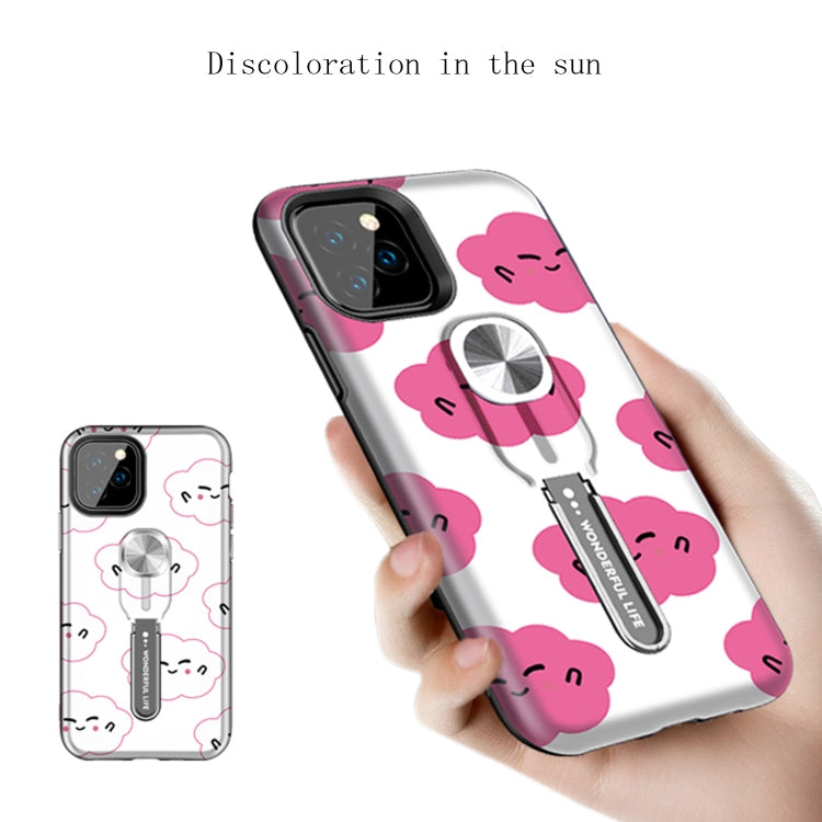 For iPhone 11 Redden Series UV light Color Changing Protective Case with Ring Bracket