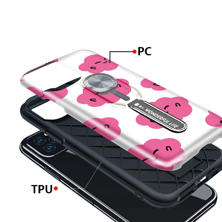 For iPhone 11 Redden Series UV light Color Changing Protective Case with Ring Bracket