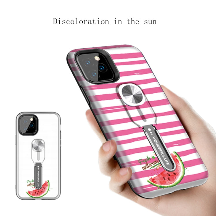 For iPhone 11 Redden Series UV light Color Changing Protective Case with Ring Bracket