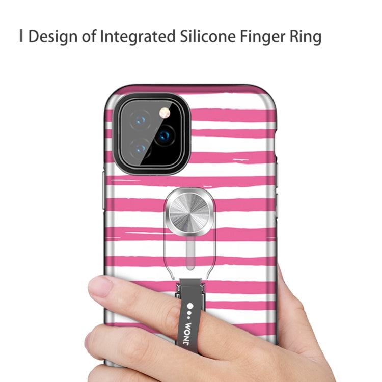 For iPhone 11 Redden Series UV light Color Changing Protective Case with Ring Bracket