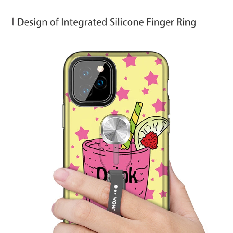 For iPhone 11 Redden Series UV light Color Changing Protective Case with Ring Bracket
