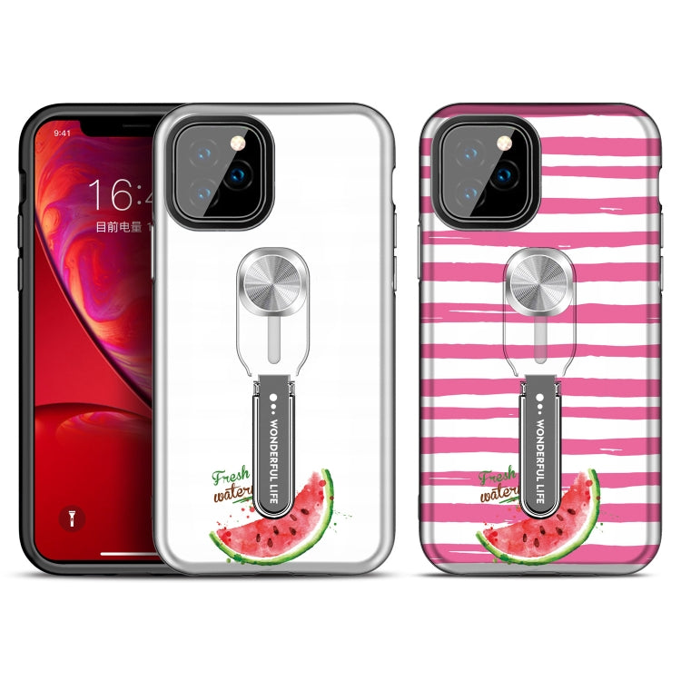 For iPhone 11 Pro Max Redden Series UV light Color Changing Protective Case with Ring Bracket