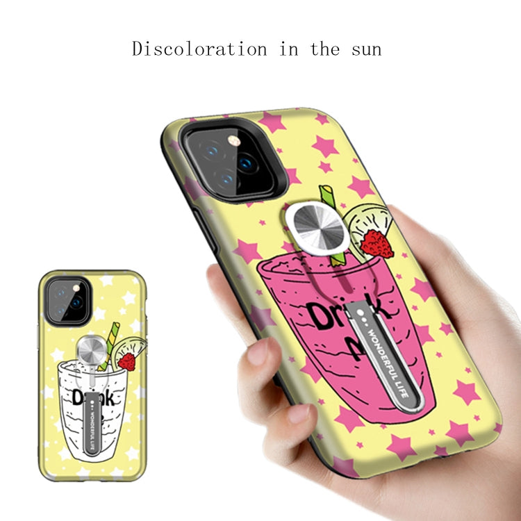 For iPhone 11 Pro Max Redden Series UV light Color Changing Protective Case with Ring Bracket
