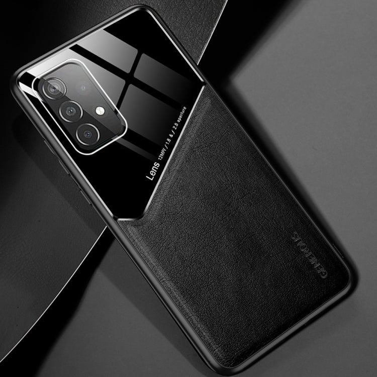 For Samsung Galaxy A52 5G / 4G All-inclusive Leather + Organic Glass Protective Case with Metal Iron Sheet
