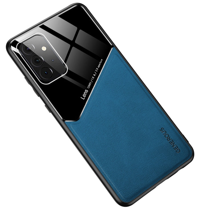 For Samsung Galaxy A72 5G / 4G All-inclusive Leather + Organic Glass Protective Case with Metal Iron Sheet