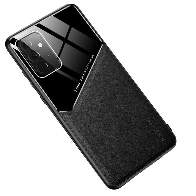 For Samsung Galaxy A72 5G / 4G All-inclusive Leather + Organic Glass Protective Case with Metal Iron Sheet
