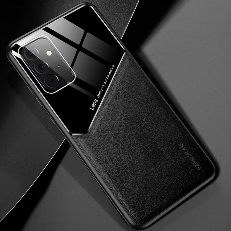 For Samsung Galaxy A72 5G / 4G All-inclusive Leather + Organic Glass Protective Case with Metal Iron Sheet