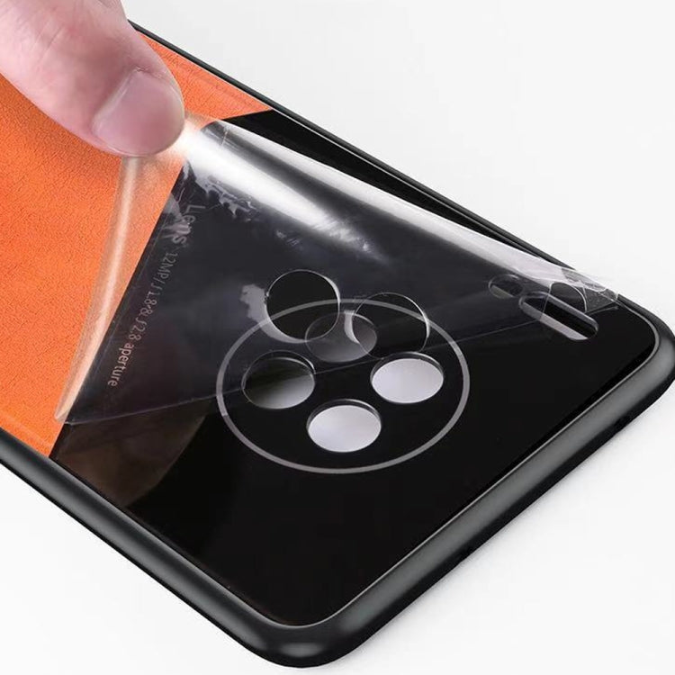 For Samsung Galaxy M30s All-inclusive Leather + Organic Glass Protective Case with Metal Iron Sheet