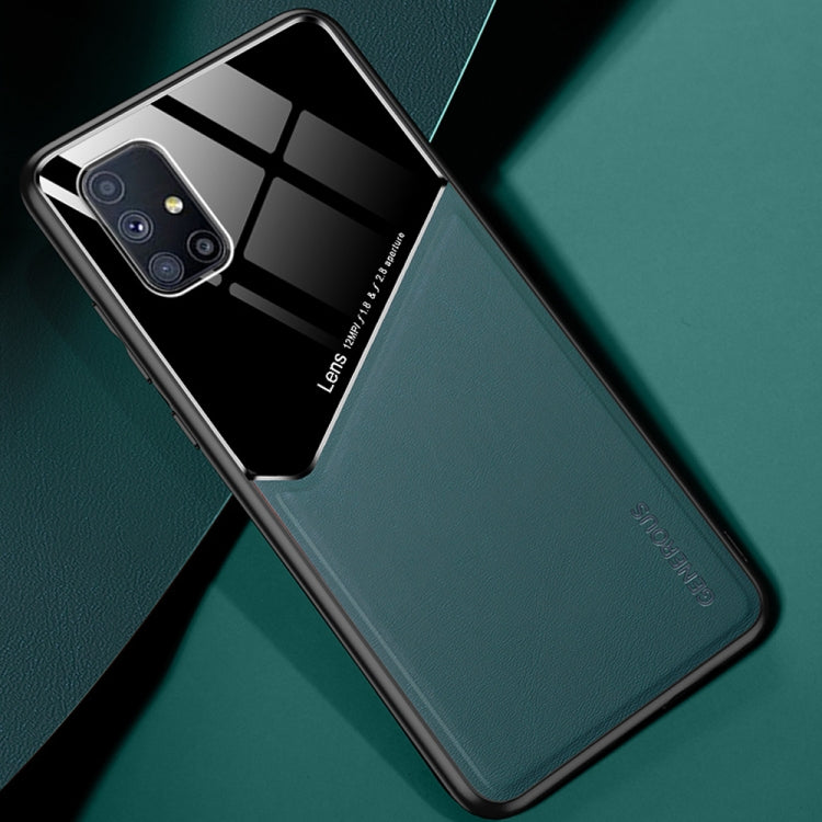 For Samsung Galaxy M51 All-inclusive Leather + Organic Glass Protective Case with Metal Iron Sheet