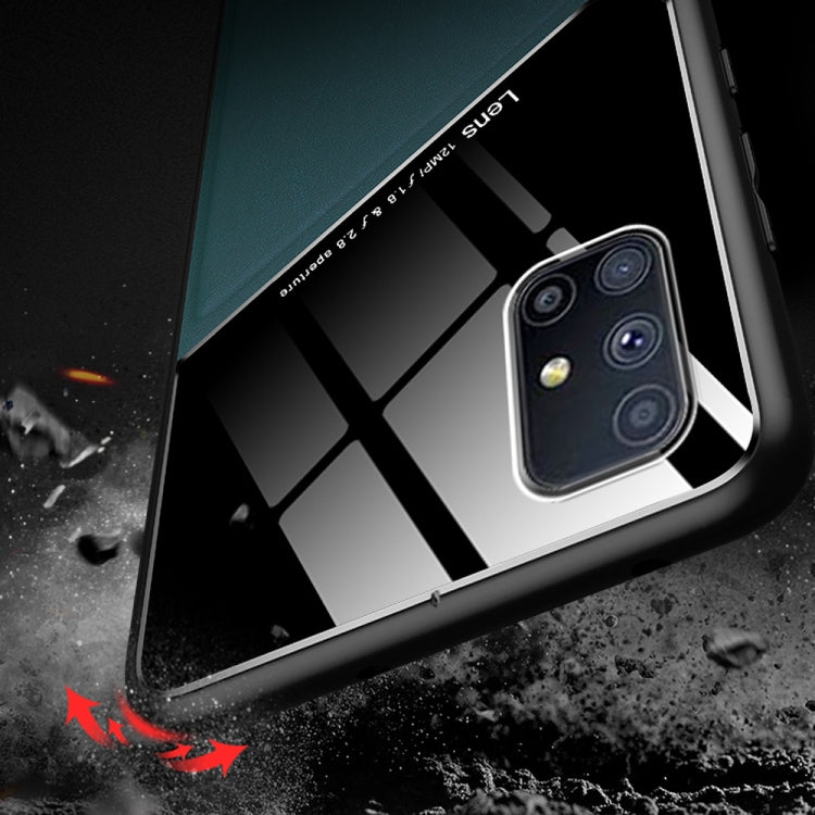 For Samsung Galaxy M51 All-inclusive Leather + Organic Glass Protective Case with Metal Iron Sheet