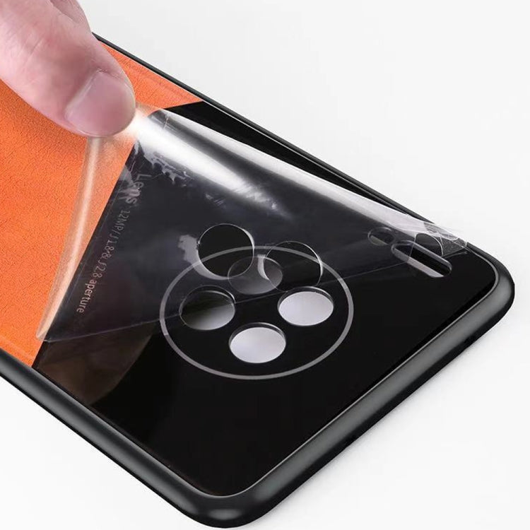 For Samsung Galaxy S21 5G All-inclusive Leather + Organic Glass Protective Case with Metal Iron Sheet
