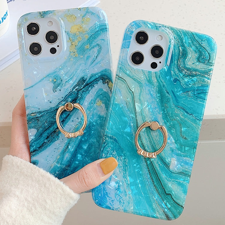 For iPhone 11 Pro Shell Pattern TPU Phone Protective Case with Ring Holder
