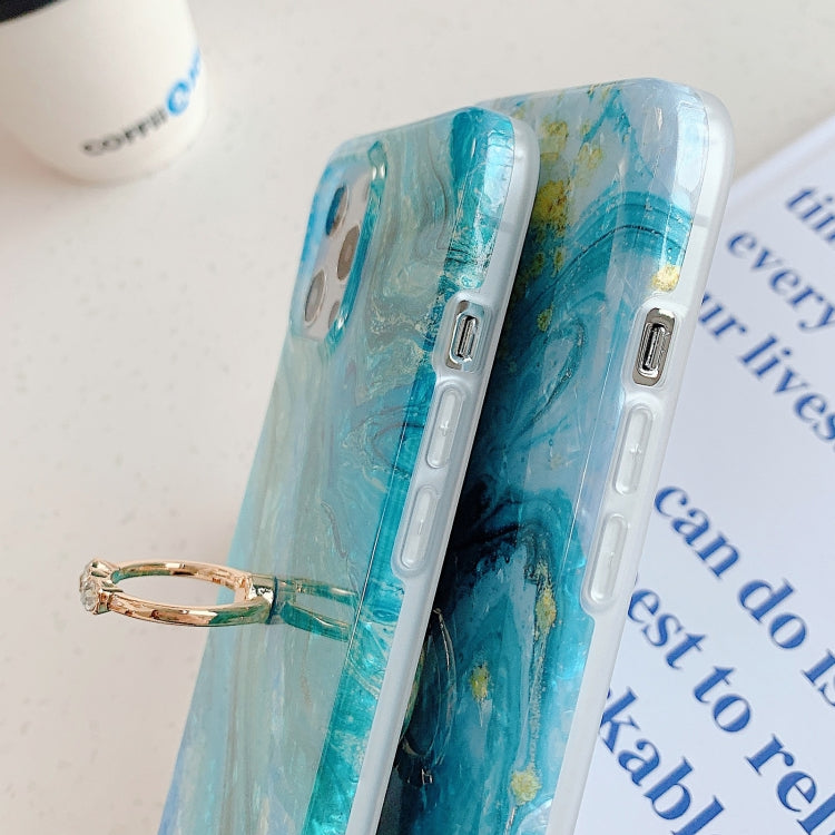 For iPhone 11 Pro Max Shell Pattern TPU Phone Protective Case with Ring Holder