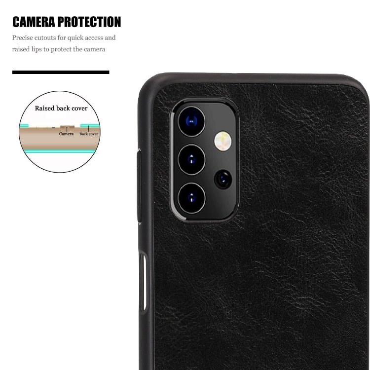 For Samsung Galaxy A32 5G Crazy Horse Textured Calfskin PU + PC + TPU Case