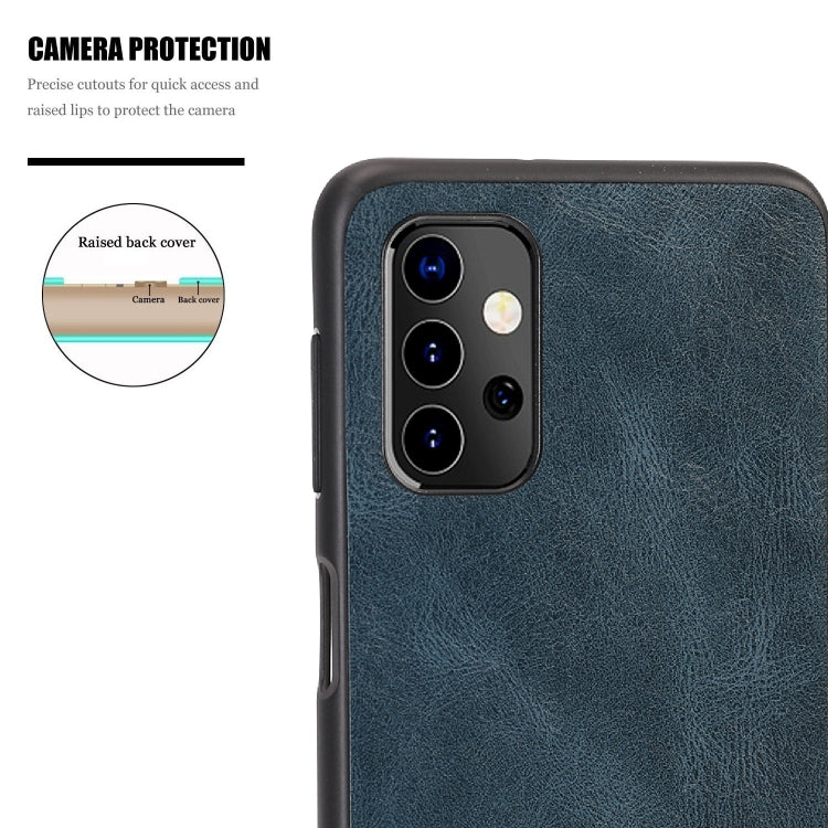 For Samsung Galaxy A32 5G Crazy Horse Textured Calfskin PU + PC + TPU Case