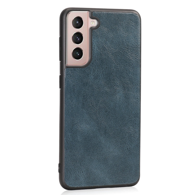 For Samsung Galaxy S21 5G Crazy Horse Textured Calfskin PU + PC + TPU Case