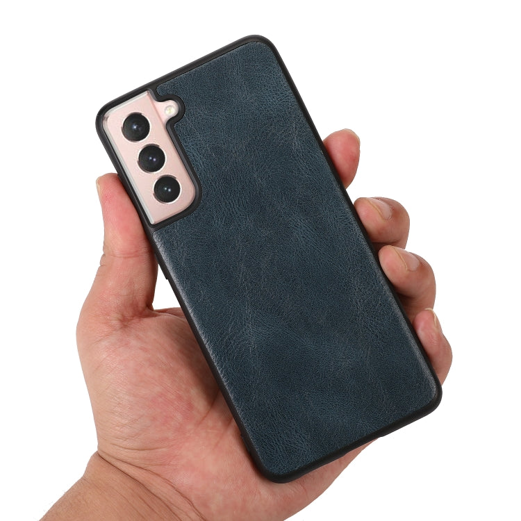 For Samsung Galaxy S21 5G Crazy Horse Textured Calfskin PU + PC + TPU Case