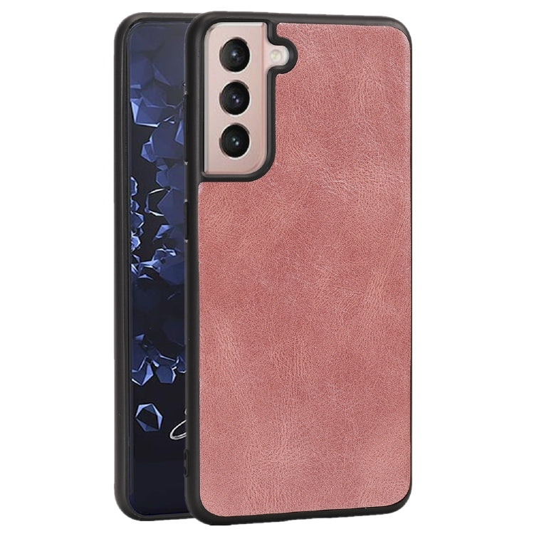 For Samsung Galaxy S21 5G Crazy Horse Textured Calfskin PU + PC + TPU Case