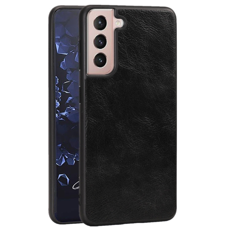 For Samsung Galaxy S21+ 5G Crazy Horse Textured Calfskin PU + PC + TPU Case