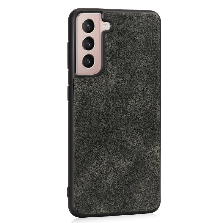For Samsung Galaxy S21+ 5G Crazy Horse Textured Calfskin PU + PC + TPU Case