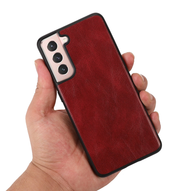 For Samsung Galaxy S21+ 5G Crazy Horse Textured Calfskin PU + PC + TPU Case