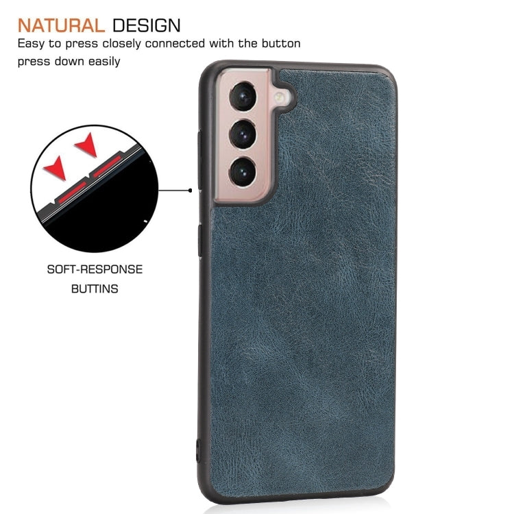 For Samsung Galaxy S21+ 5G Crazy Horse Textured Calfskin PU + PC + TPU Case