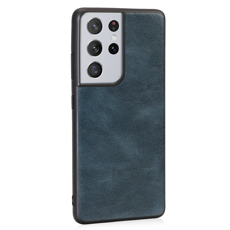 For Samsung Galaxy S21 Ultra 5G Crazy Horse Textured Calfskin PU + PC + TPU Case