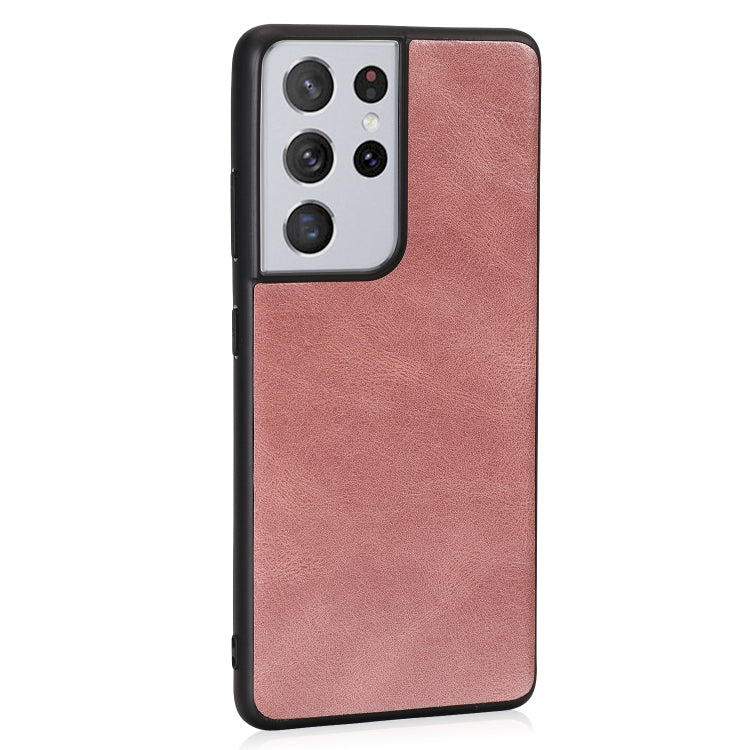 For Samsung Galaxy S21 Ultra 5G Crazy Horse Textured Calfskin PU + PC + TPU Case
