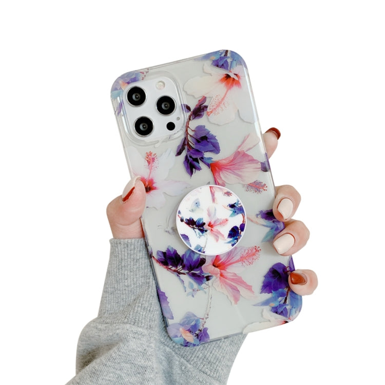 For iPhone 11 Flowers Pattern Protective Case with Holder