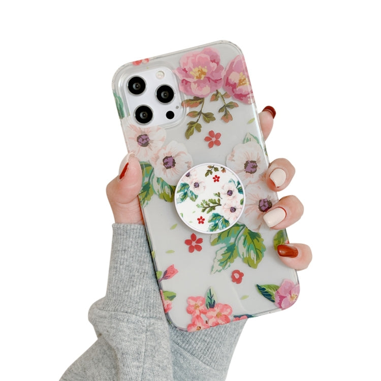 For iPhone 11 Flowers Pattern Protective Case with Holder