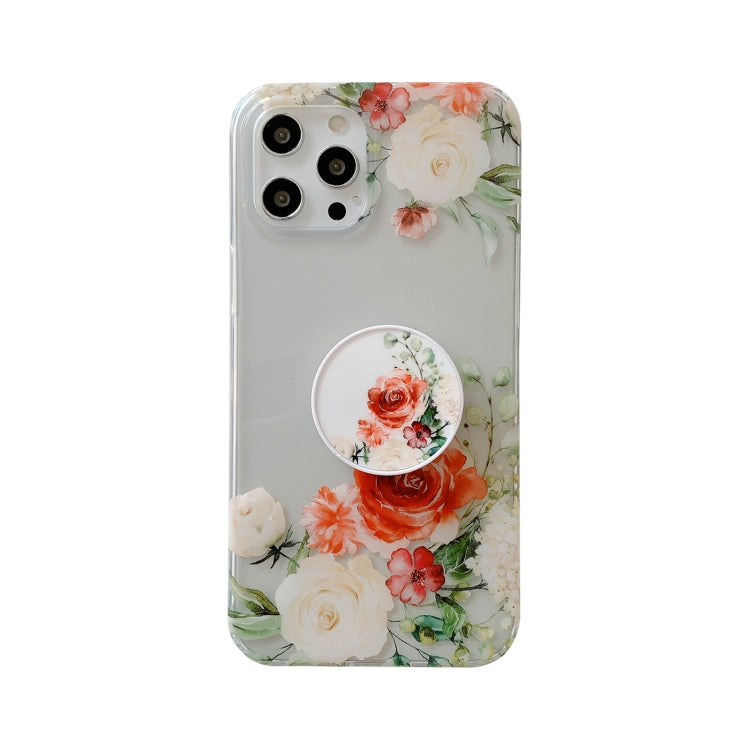 For iPhone 11 Flowers Pattern Protective Case with Holder
