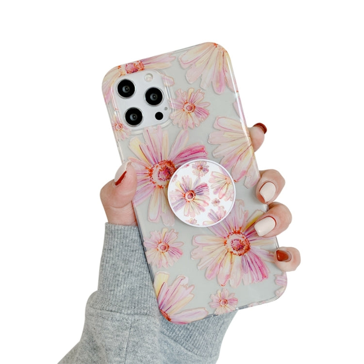 For iPhone 11 Pro Flowers Pattern Protective Case with Holder