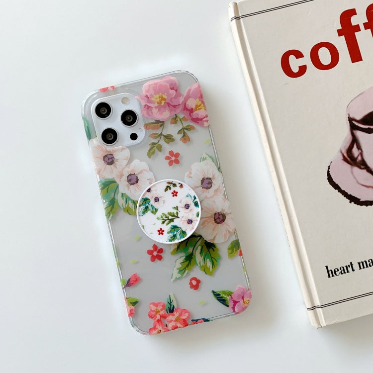 For iPhone 11 Pro Flowers Pattern Protective Case with Holder