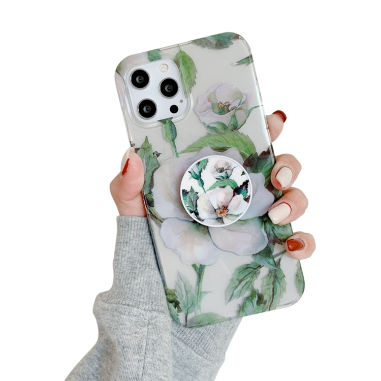 For iPhone 11 Pro Flowers Pattern Protective Case with Holder
