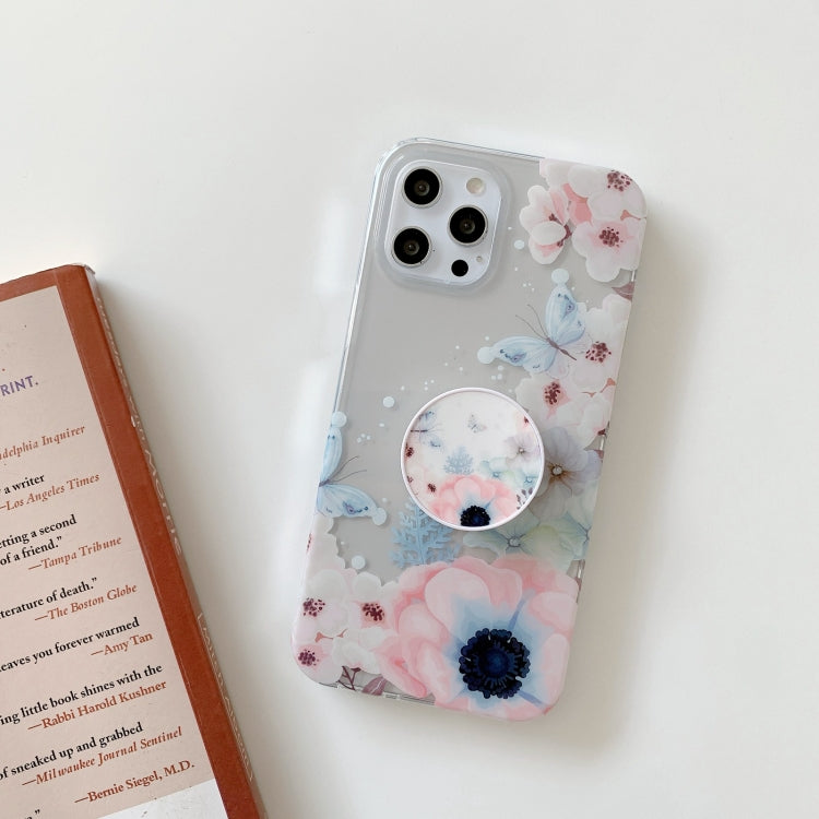 For iPhone 11 Pro Flowers Pattern Protective Case with Holder