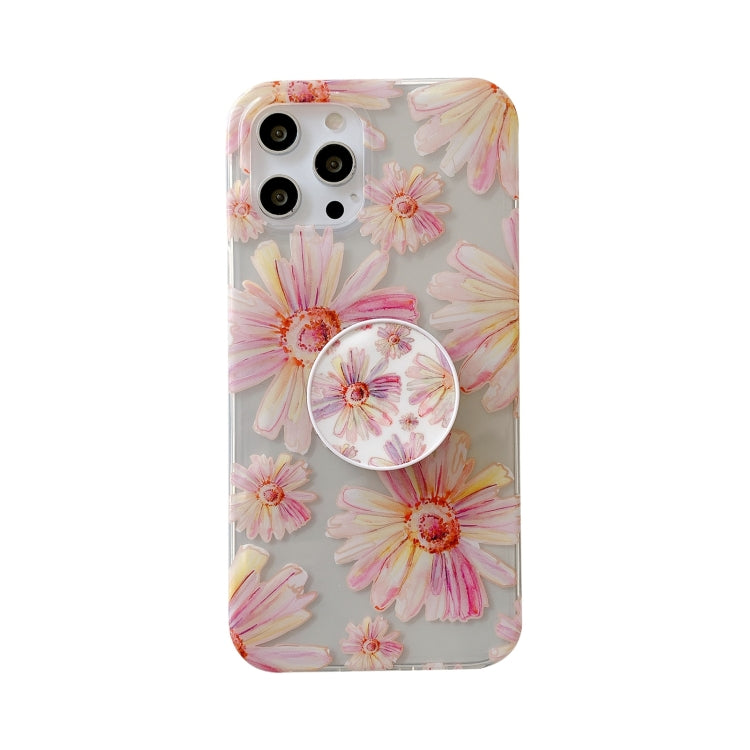 For iPhone 11 Pro Max Flowers Pattern Protective Case with Holder