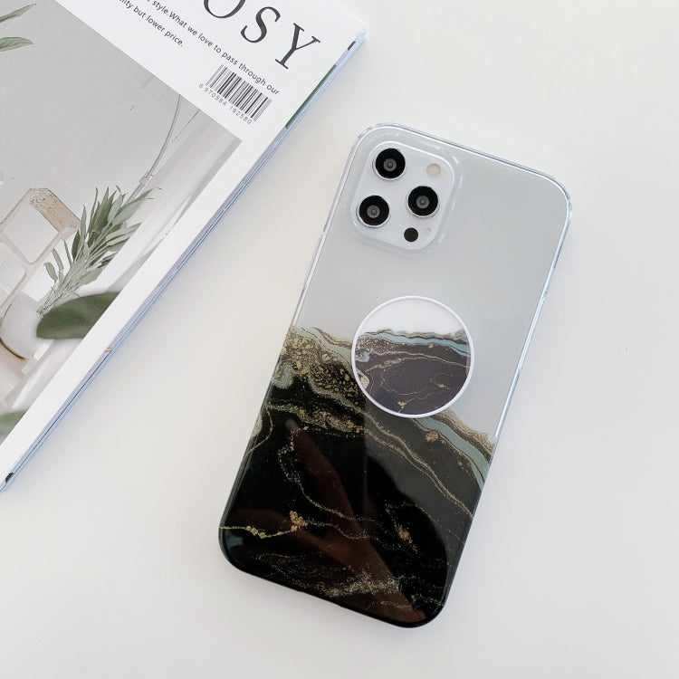 For iPhone 11 Pro Max Marble Pattern Protective Case with Holder