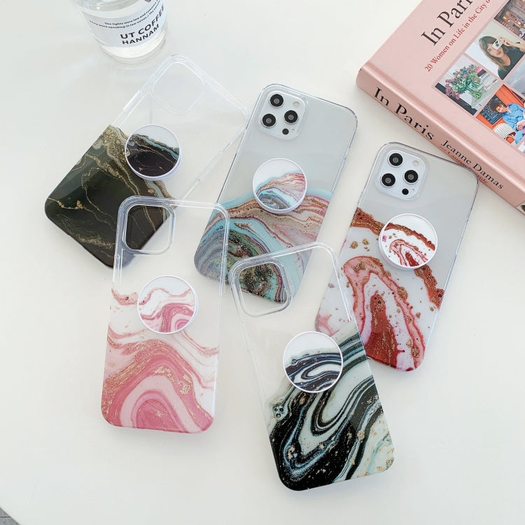 For iPhone 12 Pro Max Marble Pattern Protective Case with Holder