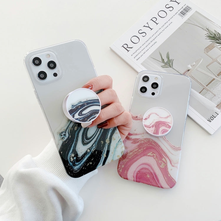 For iPhone 12 Pro Max Marble Pattern Protective Case with Holder