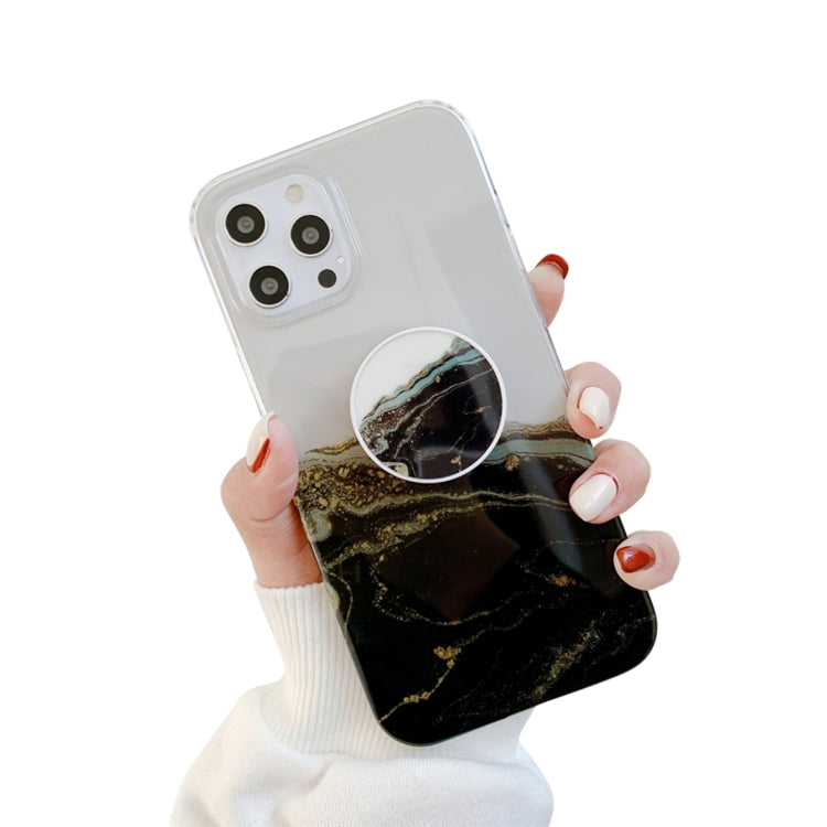 For iPhone 12 mini Marble Pattern Protective Case with Holder