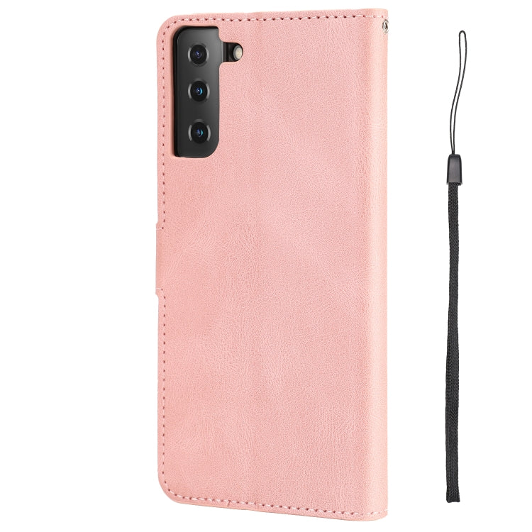 For Samsung Galaxy S21+ 5G Fantasy Classic Skin-feel Calfskin Texture Magnetic Buckle Horizontal Flip PU Leather Case with Holder & Card Slot & Wallet