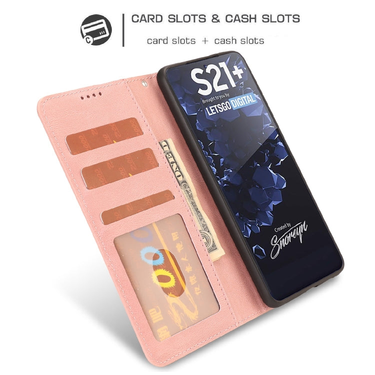 For Samsung Galaxy S21+ 5G Fantasy Classic Skin-feel Calfskin Texture Magnetic Buckle Horizontal Flip PU Leather Case with Holder & Card Slot & Wallet