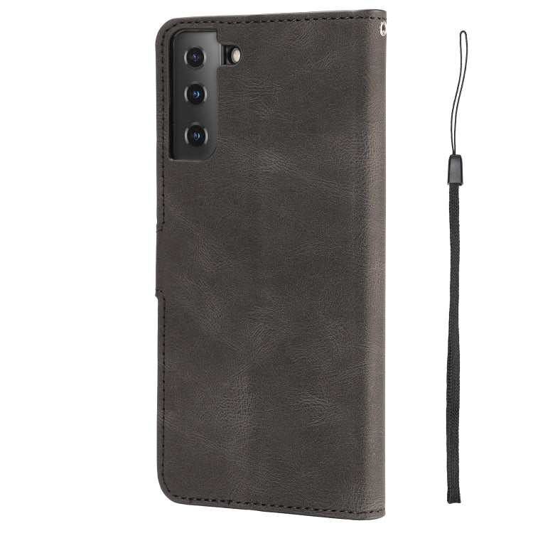 For Samsung Galaxy S21+ 5G Fantasy Classic Skin-feel Calfskin Texture Magnetic Buckle Horizontal Flip PU Leather Case with Holder & Card Slot & Wallet